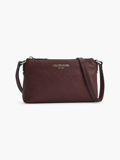 Calvin Klein Táskák & Kiegészítők HU756861 | Calvin Klein Bőr Női Crossbody Táska Bordó